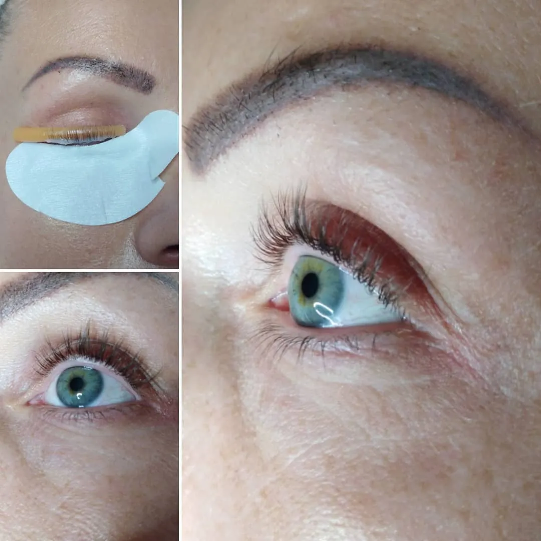 Semi-permanent eyelash extensions during and after application — Glamour Beauty & Spa, Athlone