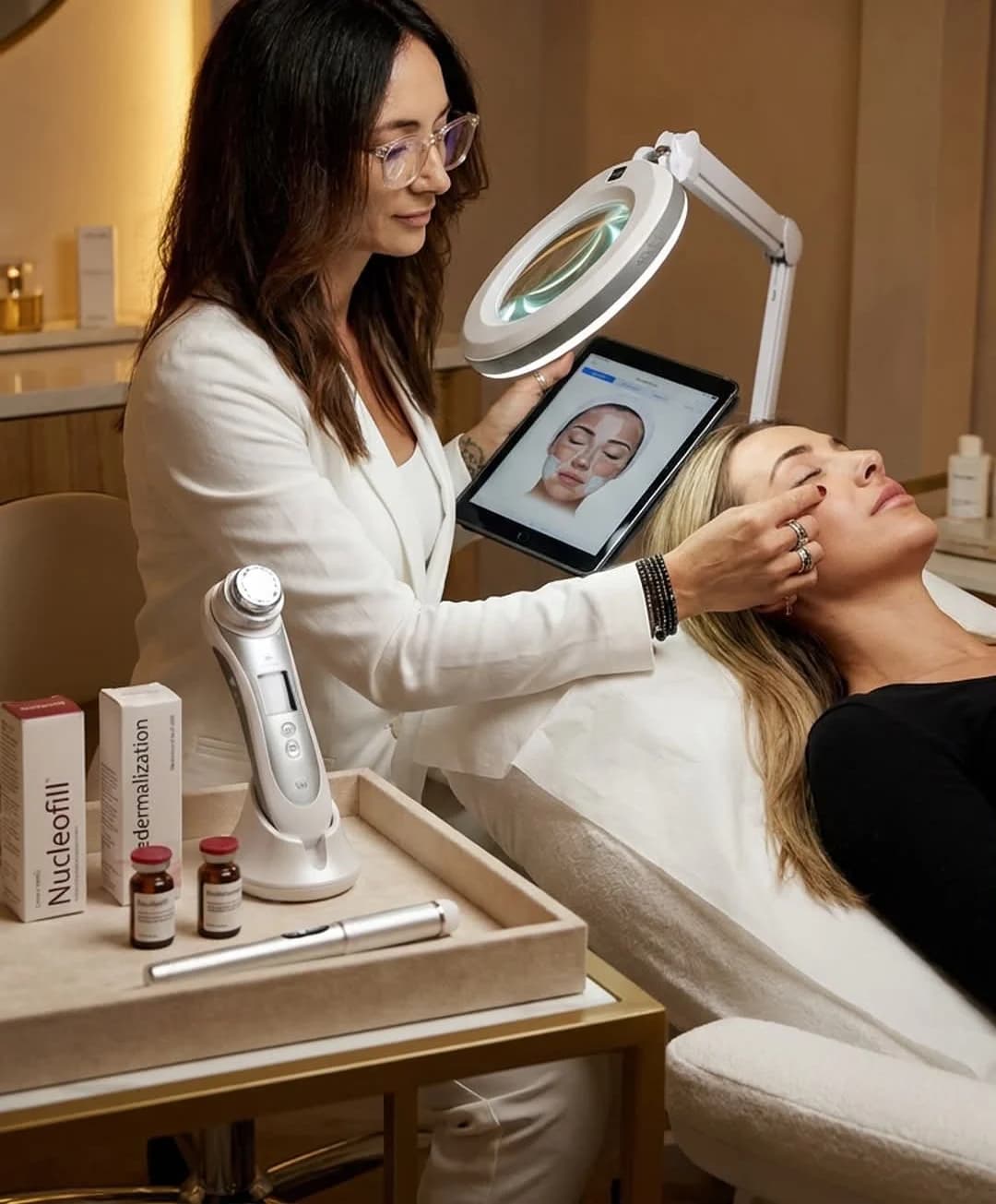 NATI computer skin analyser used for consultations at Glamour Beauty & Spa