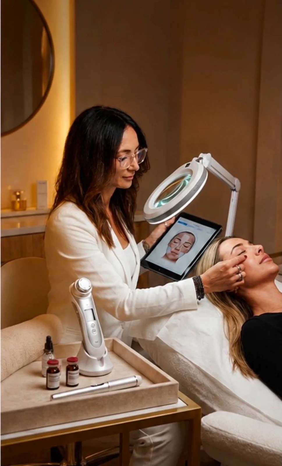 NATI computer skin analyser used for consultations at Glamour Beauty & Spa
